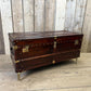 English handmade luxury leather storage trunk - custom made reclaimed leather - bespoke chest