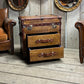 Leather Storage Trunk Table Campaign Chest Storage Solution Bedroom Nightstand Side Furniture Living Room Decor Accent Coffee Table Bespoke