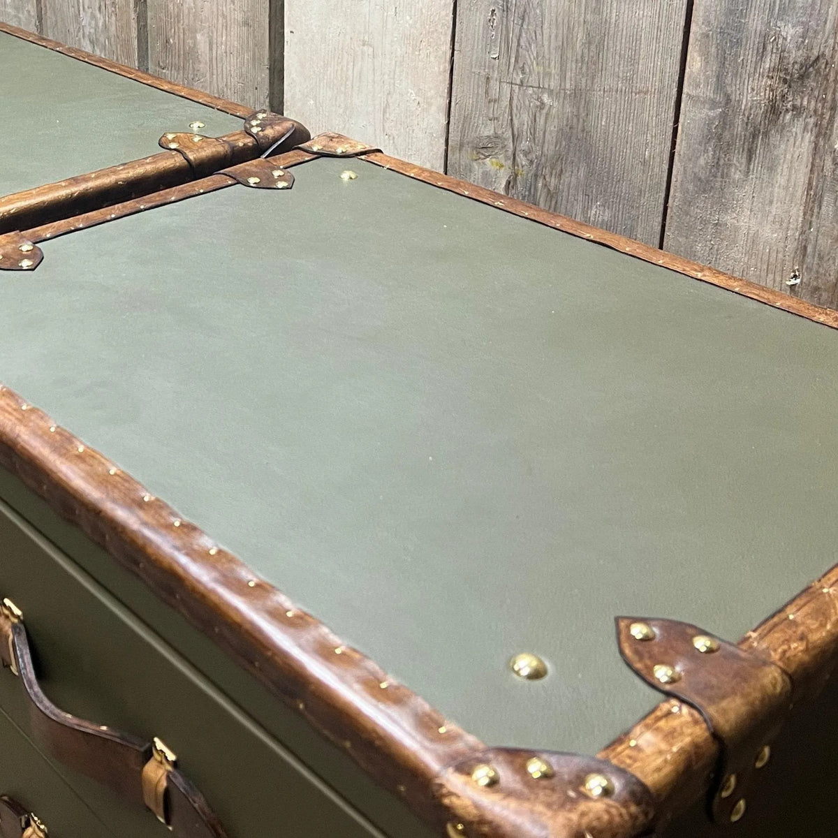 Green Olive Vintage Nightstand Cabinets: Luxury Handcrafted English Bedroom Storage Tables