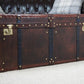 Vintage Storage Trunk Coffee Table | Antique Leather Top | Handmade England