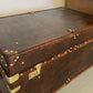 Handcrafted English Leather Coffee Table Trunk with Brass Hardware – Classic Storage Chest Home Decor
