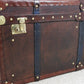 Vintage Storage Trunk Coffee Table | Antique Leather Top | Handmade England