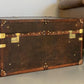 Handcrafted English Leather Coffee Table Trunk with Brass Hardware – Classic Storage Chest Home Decor