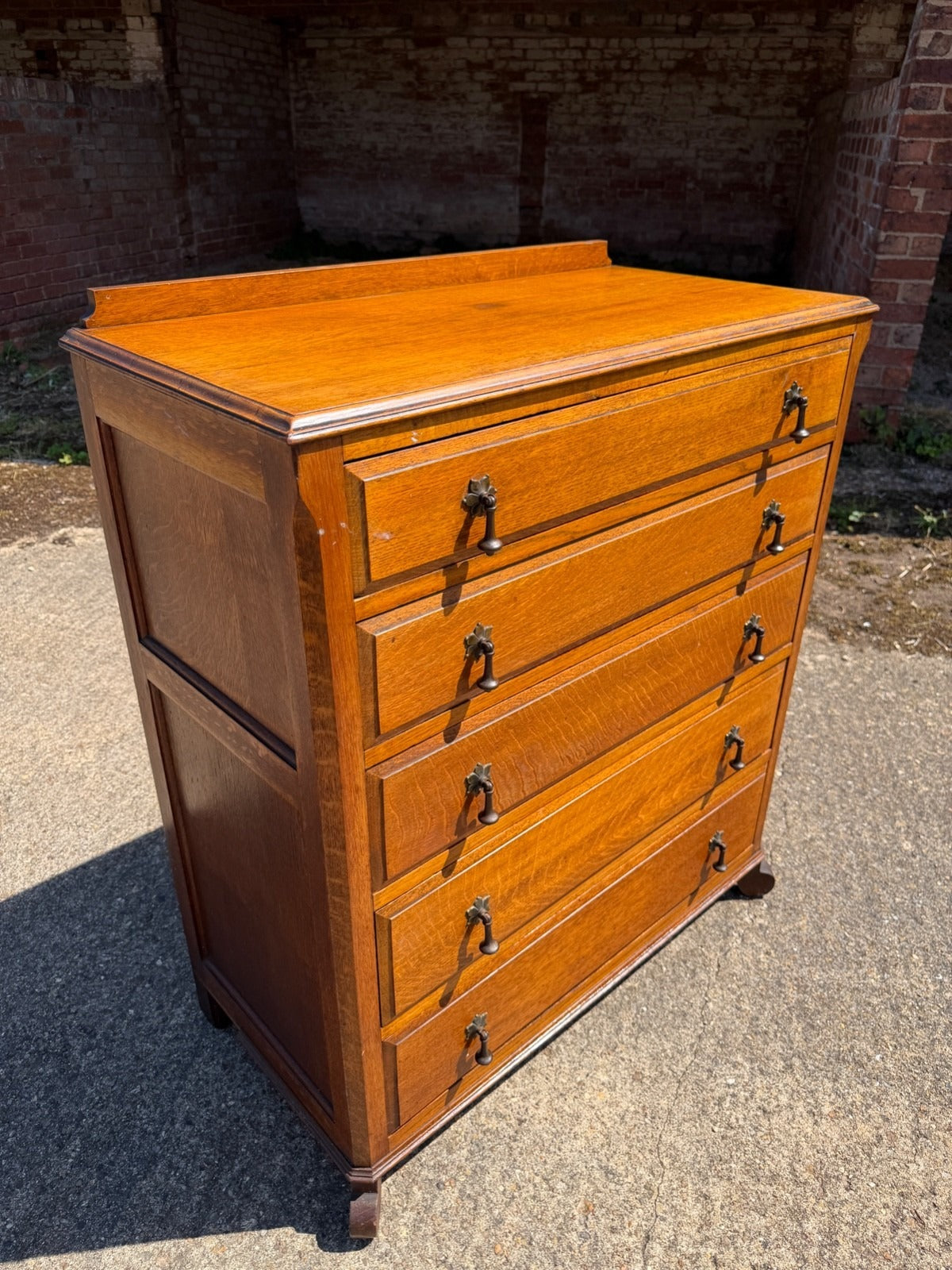 Vintage Oak Tallboy Chest of Drawers
