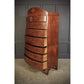Rare Regency Bow Front Vintage Tallboy Chest On Chest