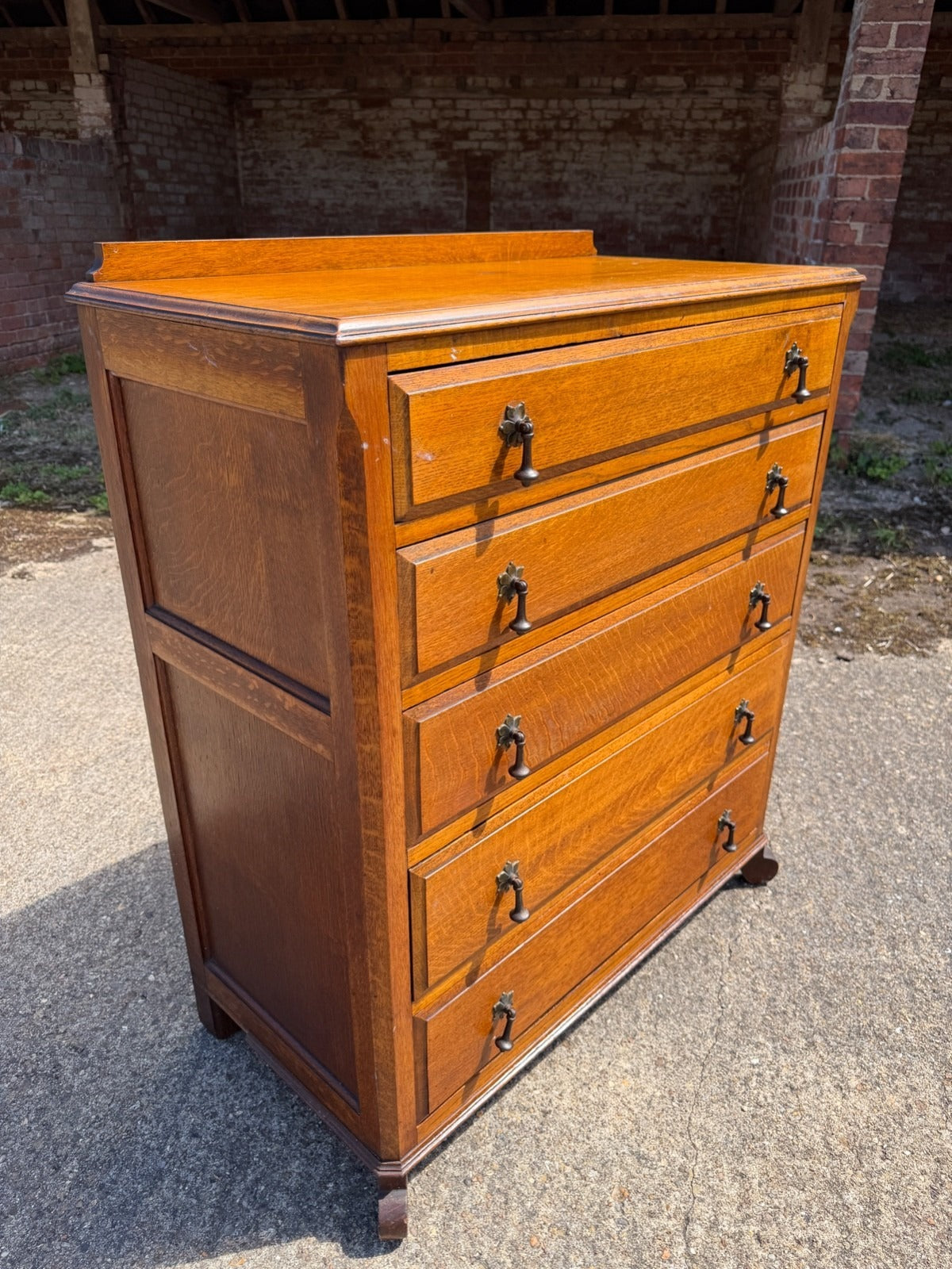Vintage Oak Tallboy Chest of Drawers
