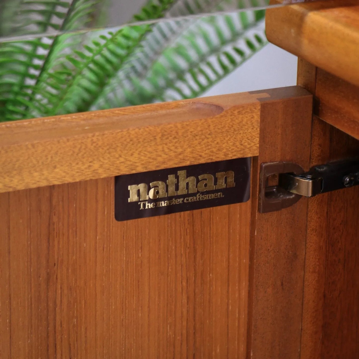 Nathan Hi Fi Media Vinyl Tall Display Cabinet in Teak Mid Century