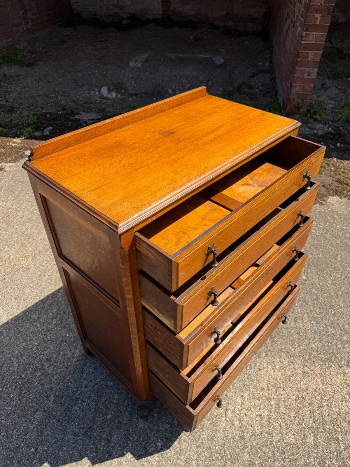 Vintage Oak Tallboy Chest of Drawers