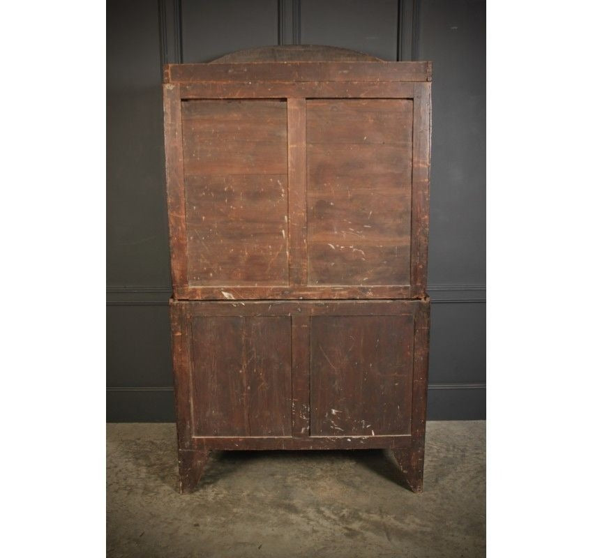 Rare Regency Bow Front Vintage Tallboy Chest On Chest