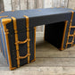 Bespoke Luxury Vintage Leather Desk: Handmade English Leather Executive Workspace Furniture