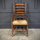 Set Of Eight Antique Ladder Back Dining Chairs