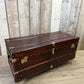 English handmade luxury leather storage trunk - custom made reclaimed leather - bespoke chest