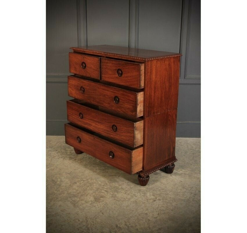 2 Piece Anglo Indian Large Vintage Military Chest Of Drawers