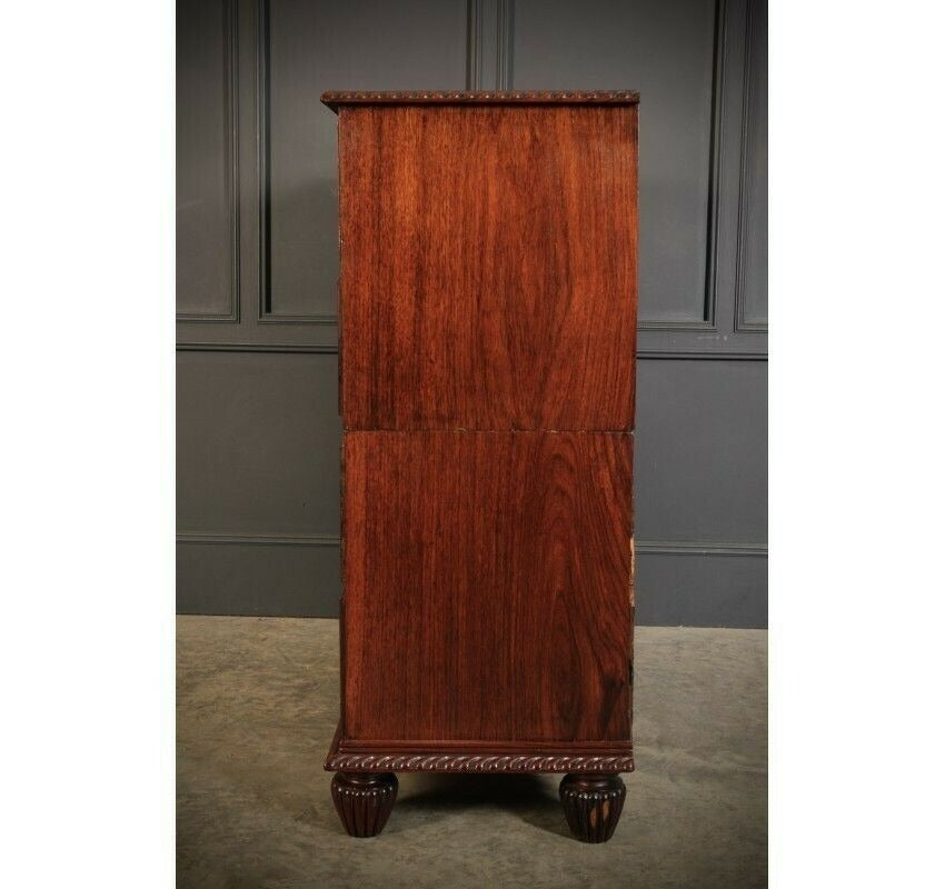 2 Piece Anglo Indian Large Vintage Military Chest Of Drawers