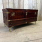 English handmade luxury leather storage trunk - custom made reclaimed leather - bespoke chest