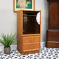 Nathan Hi Fi Media Vinyl Tall Display Cabinet in Teak Mid Century
