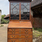 Vintage Georgian Mahogany Glazed Bureau Bookcase Chest of Drawers Writing Desk