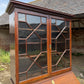 Vintage Georgian Mahogany Glazed Bureau Bookcase Chest of Drawers Writing Desk