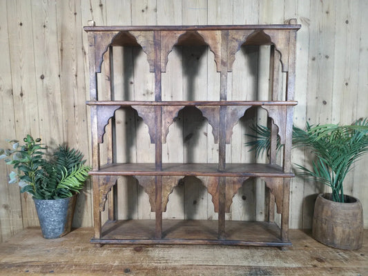 Vintage Solid Wooded Arched Temple Wall Display Shelf Shelves