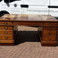Large Vintage Victorian Mahogany Partners Pedestal Desk, Drawers And Cupboards