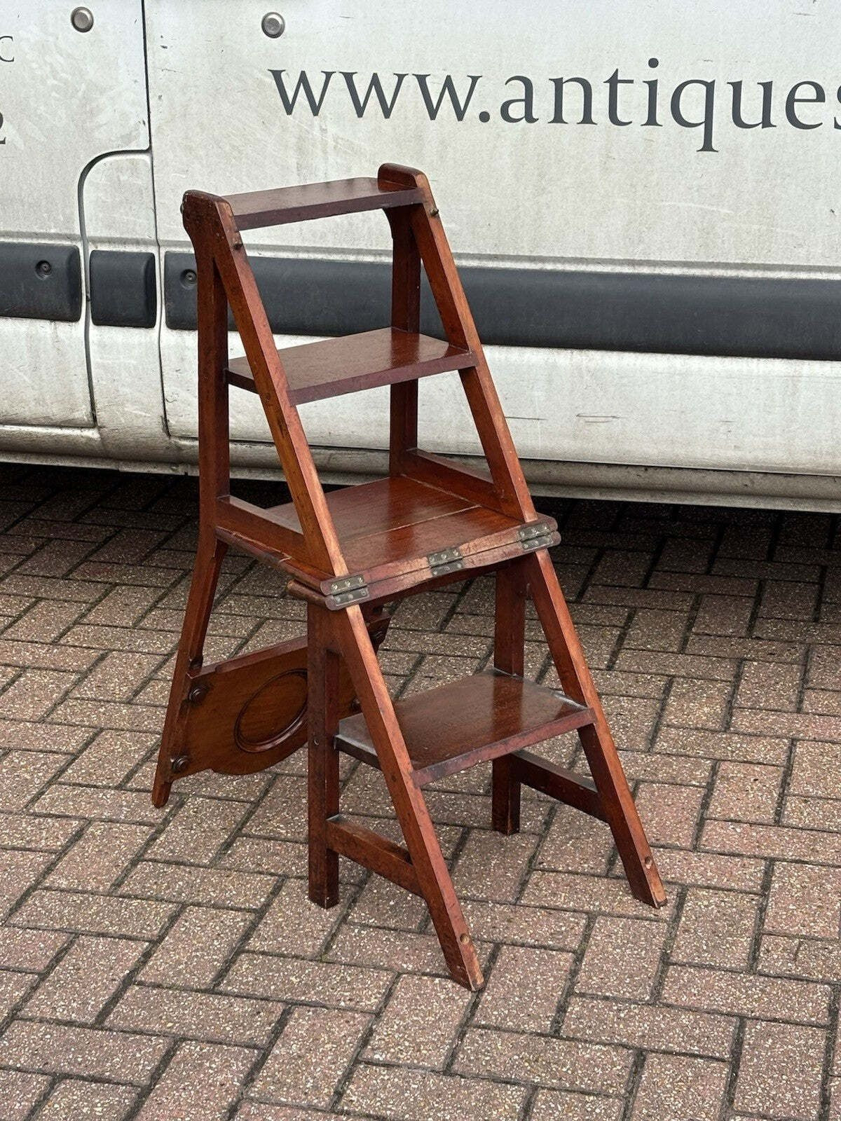 Victorian Vintage Metamorphic Mahogany Chair That Folds Over Into Library Steps