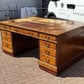 Large Vintage Victorian Mahogany Partners Pedestal Desk, Drawers And Cupboards