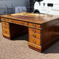 Large Vintage Victorian Mahogany Partners Pedestal Desk, Drawers And Cupboards