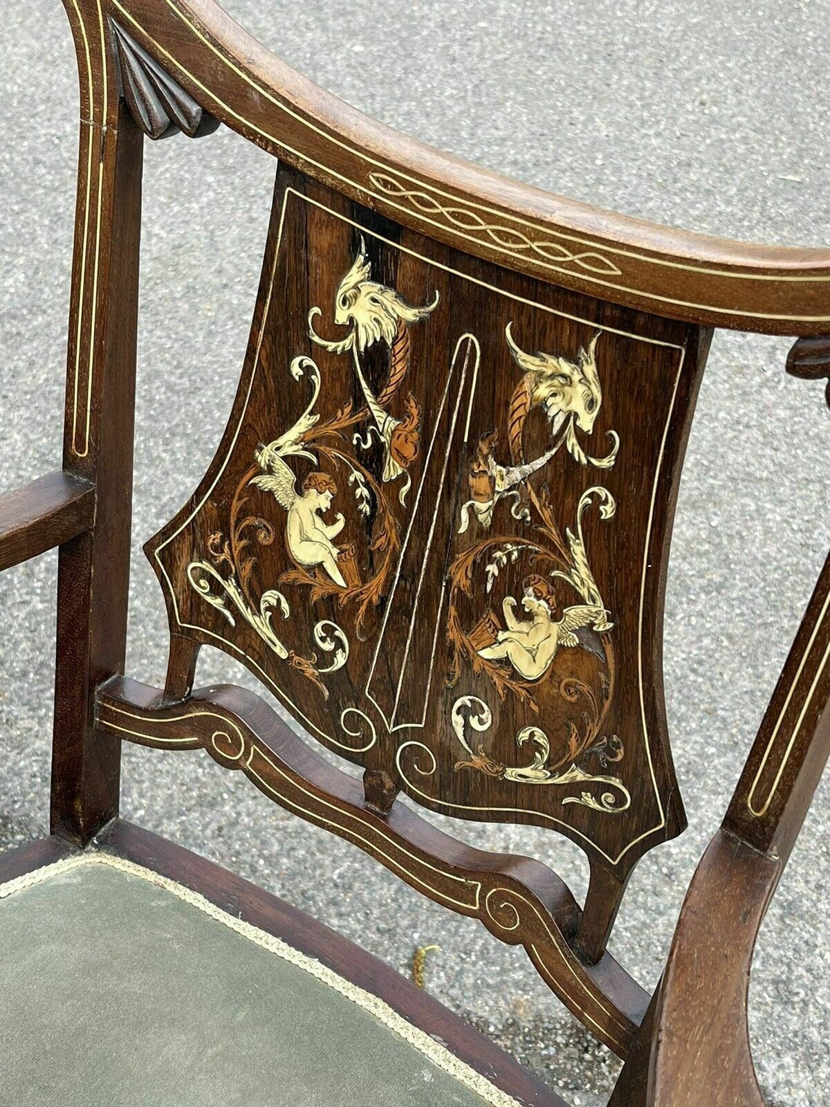 Vintage English Victorian Rosewood Davenport Desk & Chair, Possibly By James Shoolbred.