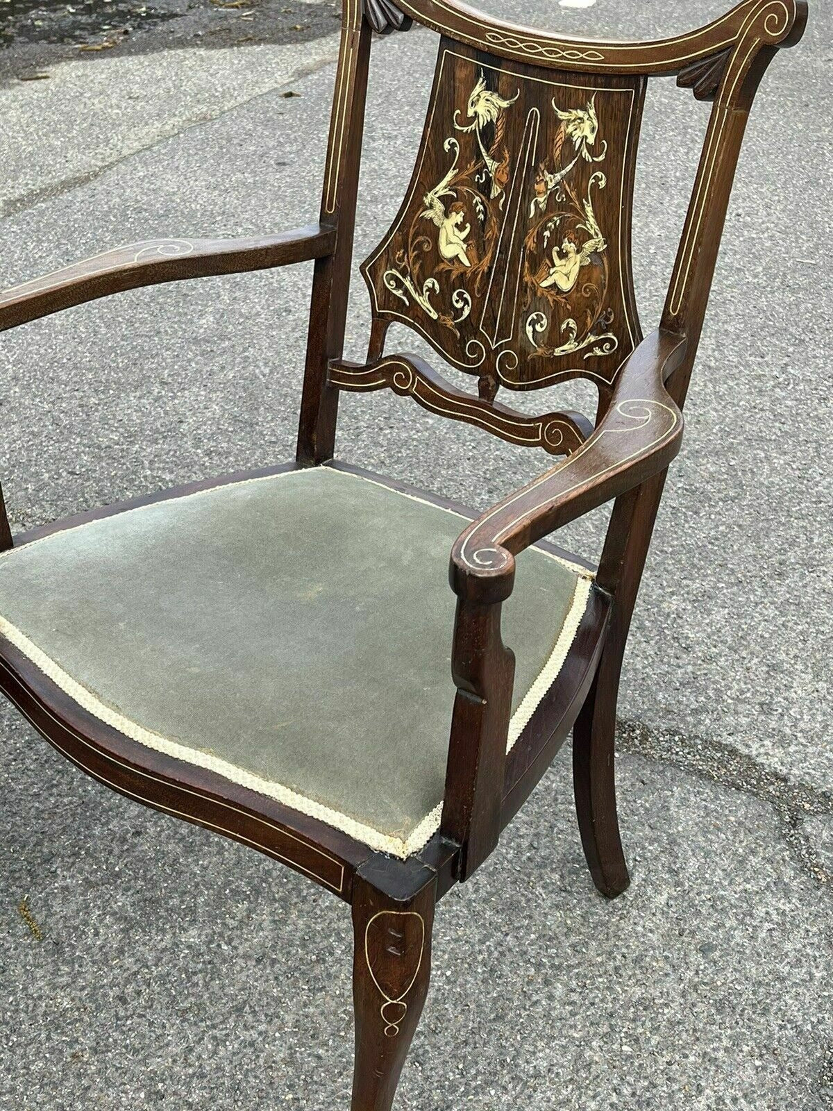 Vintage English Victorian Rosewood Davenport Desk & Chair, Possibly By James Shoolbred.