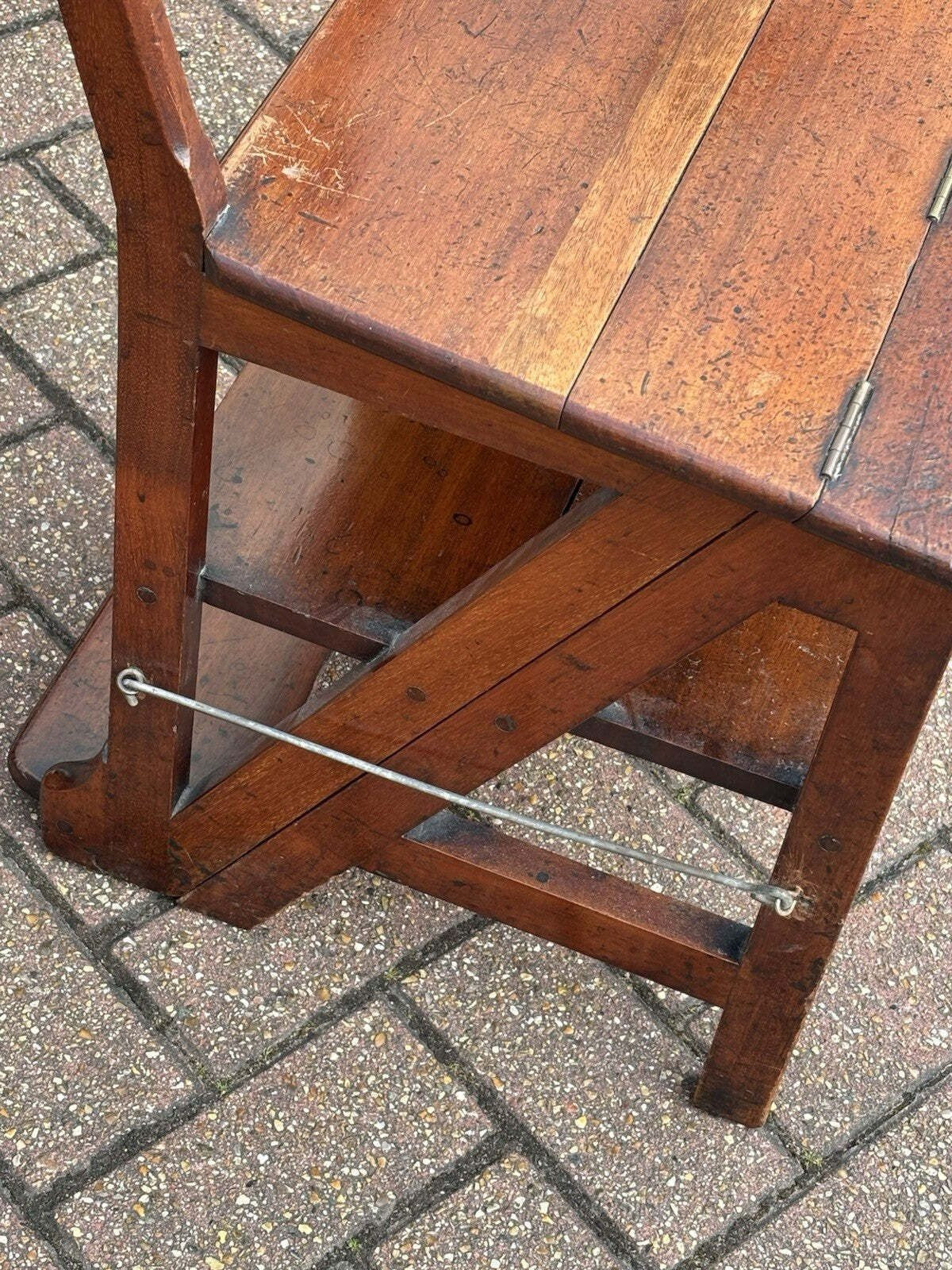 Victorian Vintage Metamorphic Mahogany Chair That Folds Over Into Library Steps