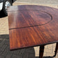 Mahogany Horseshoe Hunt Wine Tasting Social Table, Folds Down & with Storage.