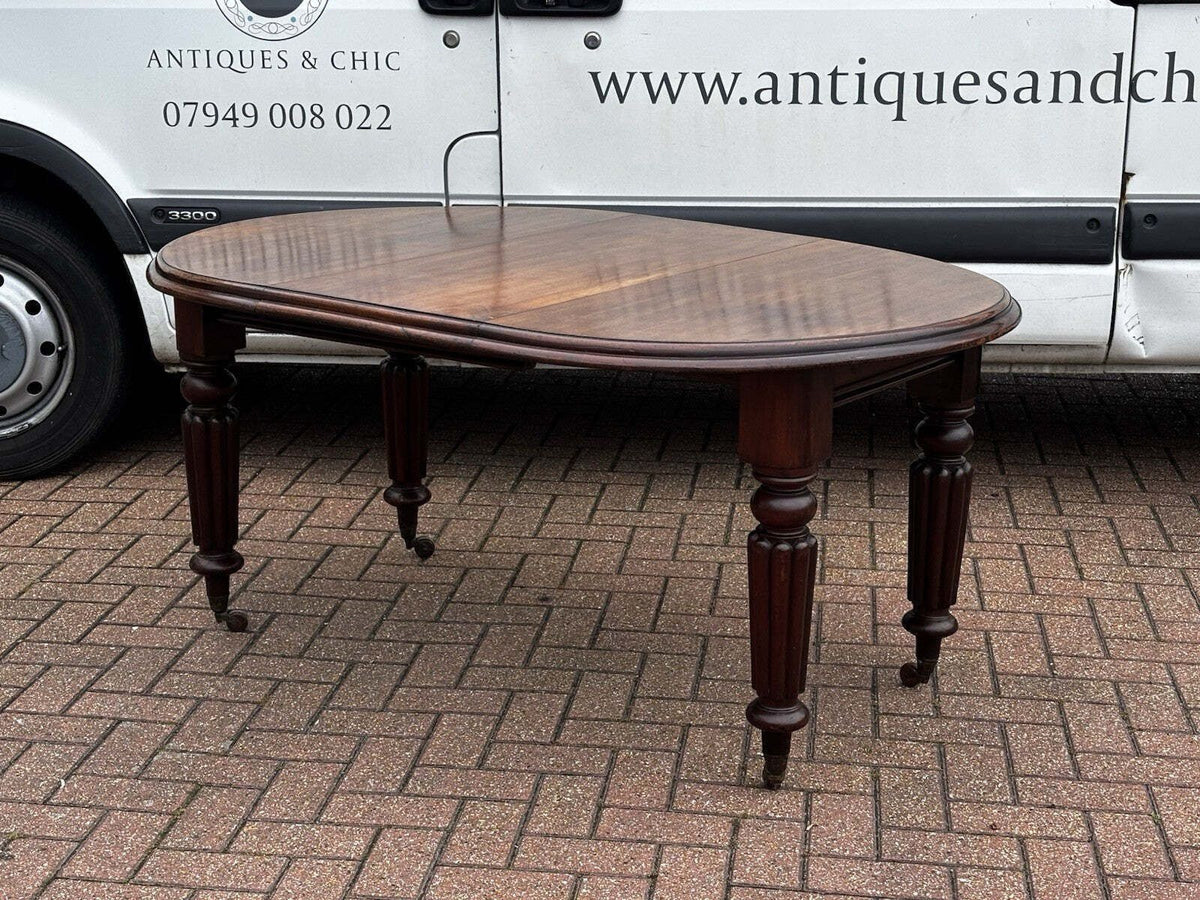 Vintage Victorian Extending Mahogany Dining Table & 4 Chairs