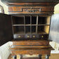 Early 18thC Gothic Antique Cabinet On Stand, Lots Of Drawers, Fitted Interior & Pigeon Holes