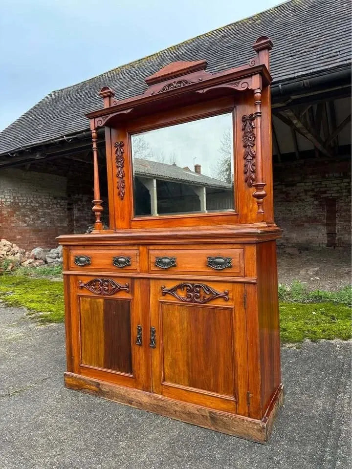 Antique Edwardian Mahogany Mirror Backed Sideboard Chiffonier Dresser