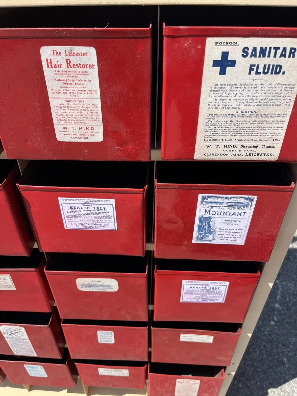 Antique Chemists Drawers, Lots Of Storage. 40 Deep Drawers. Great Unique Shoe Storage