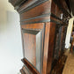 Early 18thC Gothic Antique Cabinet On Stand, Lots Of Drawers, Fitted Interior & Pigeon Holes