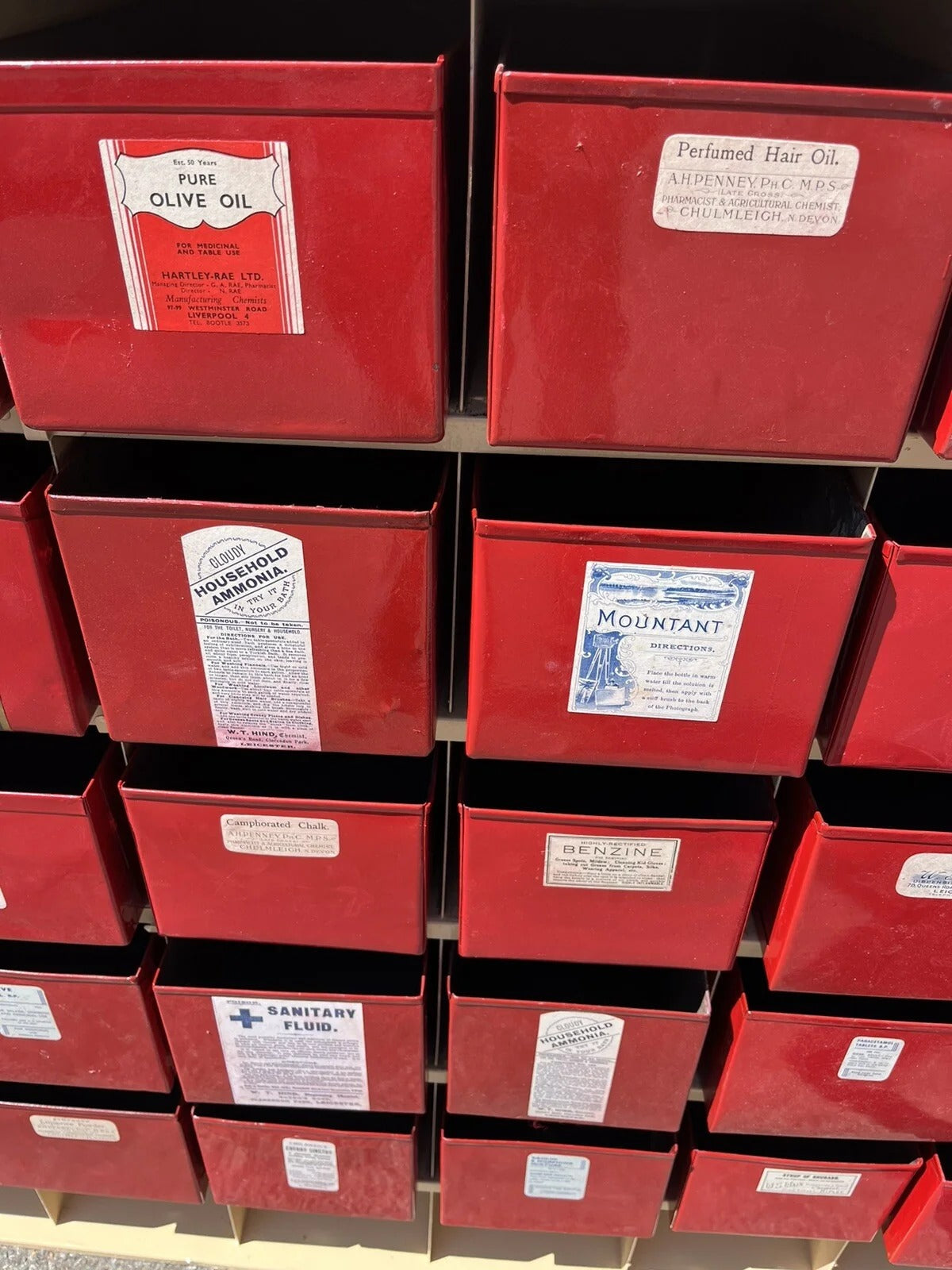 Antique Chemists Drawers, Lots Of Storage. 40 Deep Drawers. Great Unique Shoe Storage