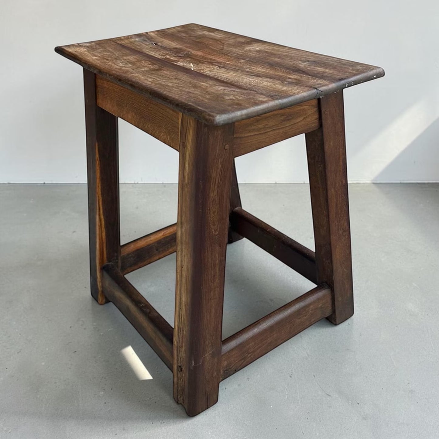 Antique dark Walnut Rustic side table
