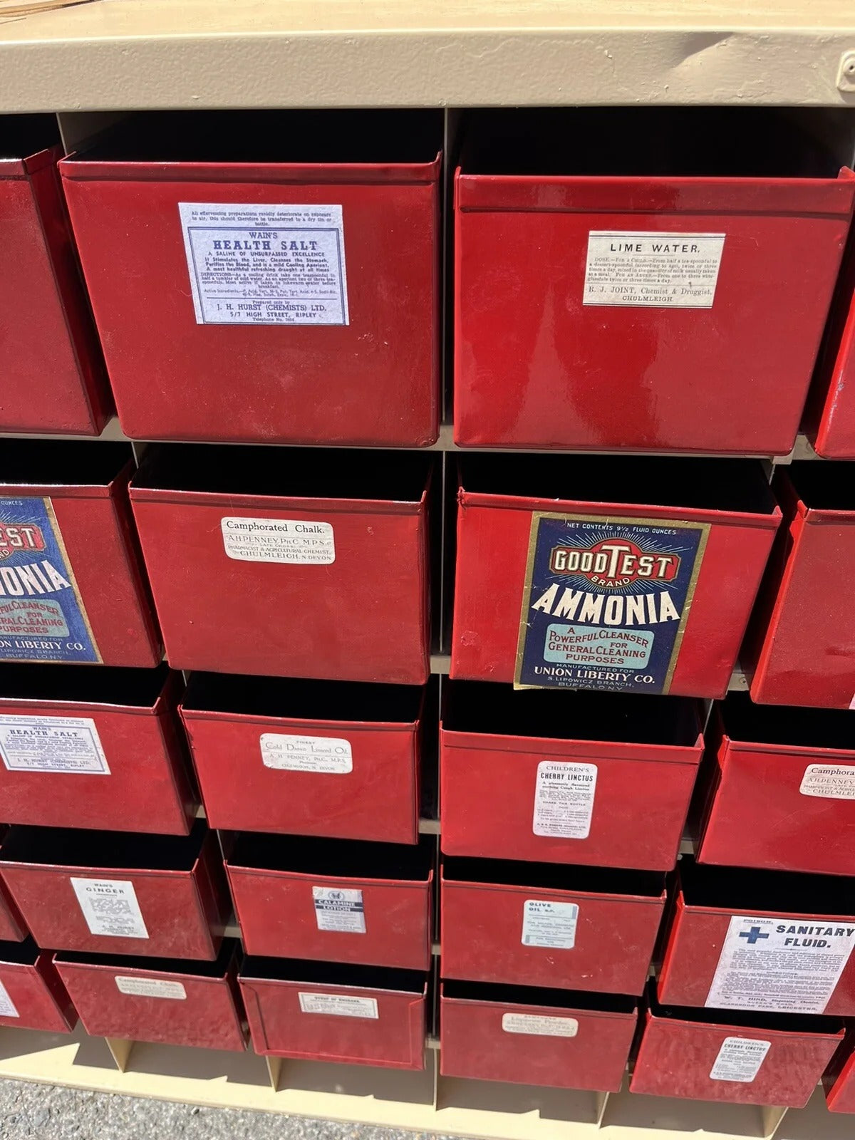 Antique Chemists Drawers, Lots Of Storage. 40 Deep Drawers. Great Unique Shoe Storage