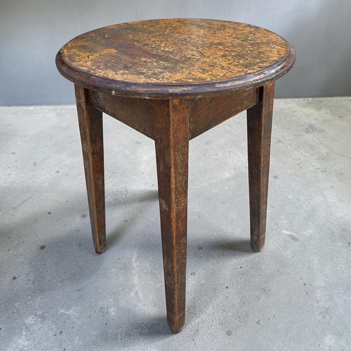 Antique Rustic round side table - farmhouse Wales