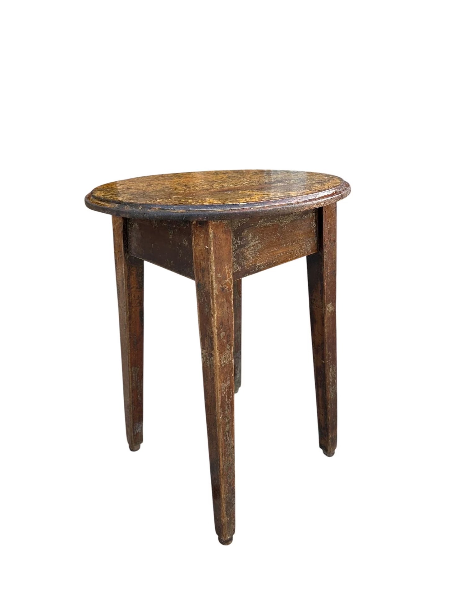 Antique Rustic round side table - farmhouse Wales