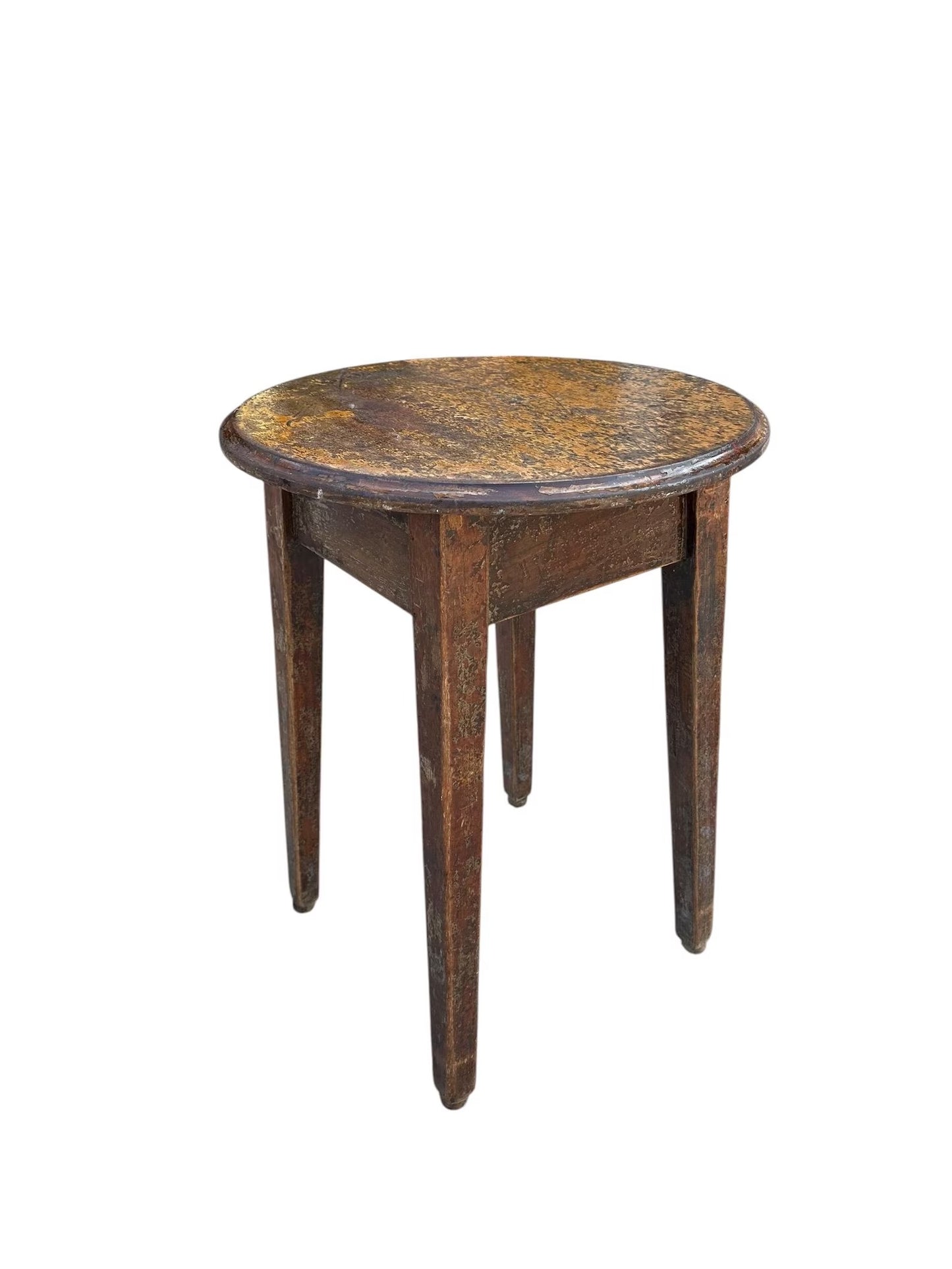 Antique Rustic round side table - farmhouse Wales