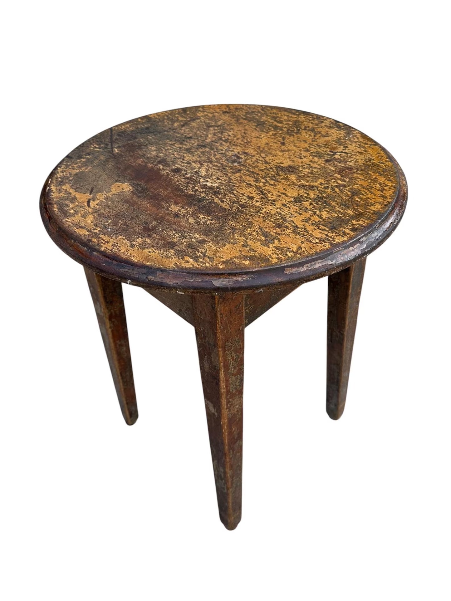 Antique Rustic round side table - farmhouse Wales