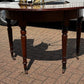 Mahogany Horseshoe Hunt Wine Tasting Social Table, Folds Down & with Storage.