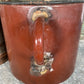 Vintage French Brown Enamel Cooking Pot Tub Garden Planter