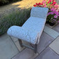 Window Seat, Scroll Armed Bench, Upholstered Cream Willow Fabric Hallway Chair