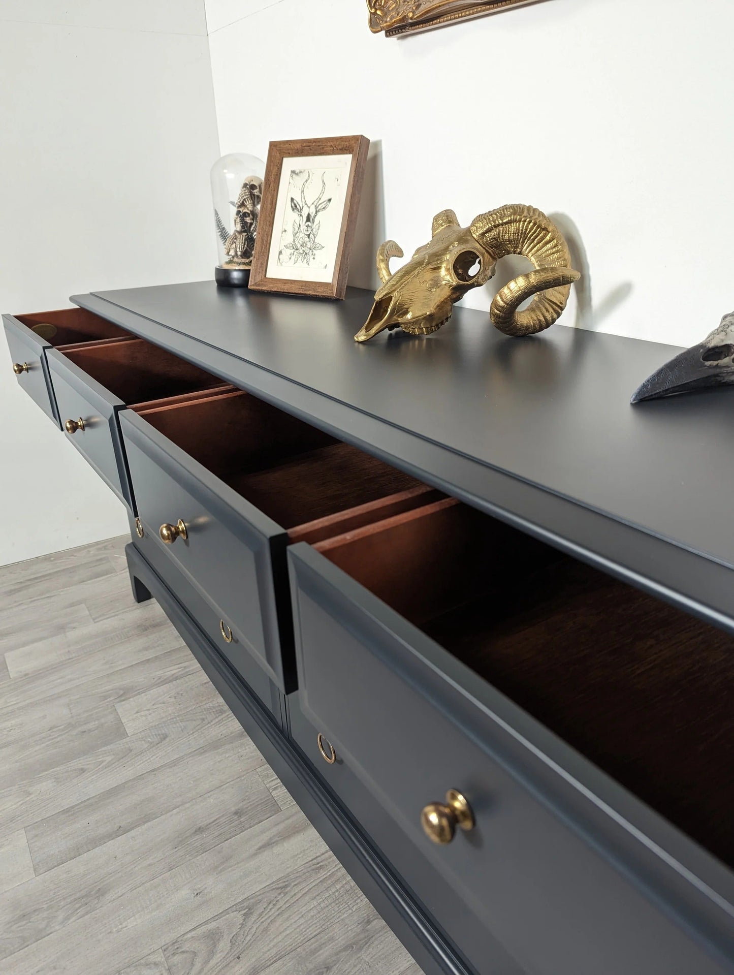 Stag Minstrel Captains Chest , 8 Drawer Captains Chest in Farrow and Ball Railings