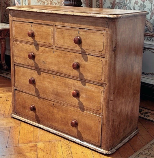 Vintage Victorian Chest Of Drawers With Original Painted Finish, Very Impressive.