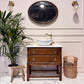 Oak Vintage Bathroom Vanity Unit With Basin