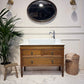 Edwardian Oak Vintage Bathroom Vanity Unit With Basin